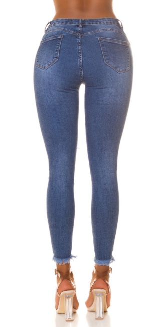 Hoge taille statement skinny jeans blauw